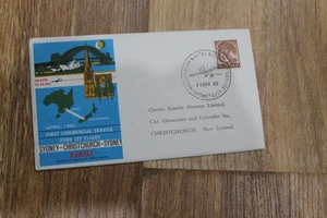 1965 AUSTRALIA QANTAS FLIGHT COVER - SYDNEY- CHRISTCHURCH -SYDNEY COVER - Picture 1 of 2