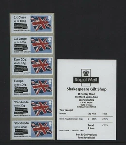 FLAG undated SHAKESPEARE NOVEMBER 2016 A009 Collector Strip POST GO FV £18.45 - Picture 1 of 1