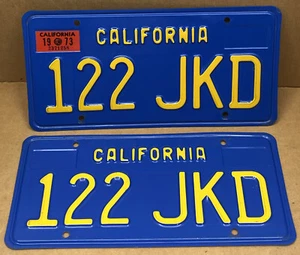 SELTEN SCHÖNES ORIGINAL PAAR NEAR MINT 1970 DMV GERÄUMT - KALIFORNISCHES NUMMERNSCHILD - Bild 1 von 12
