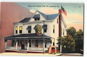 American Legion Post 123, Lansford, PA - Postal de lino de los años 40 - Imagen 1 de 2