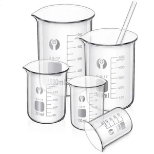 Vasos de vidrio grueso de forma baja vaso de medición herramienta de belleza - Imagen 1 de 17