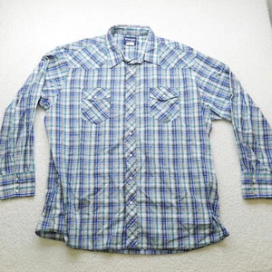 Vintage Wrangler Western Shirt Mens 3XT Plaid Pearl Snap Long Sleeve Tall Fit - Picture 1 of 11