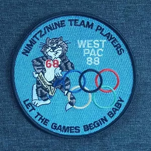 USS Nimitz CVN 68 CVW 9 TOMCAT Let The Games Begin Baby WESTPAC 88 NAVY PATCH - Bild 1 von 4