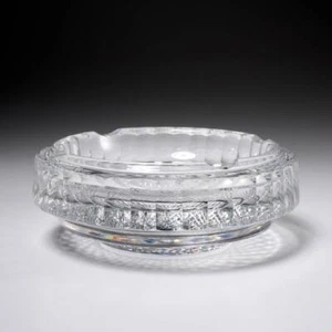 Waterford Crystal Colleen Large Round Faceted Geometric Ashtray 1960s 7"dia - Picture 1 of 6