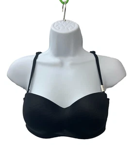 PINK Victoria's Secret Black Script Wear Everywhere Strapless Lined Bra Size 34C - Picture 1 of 8