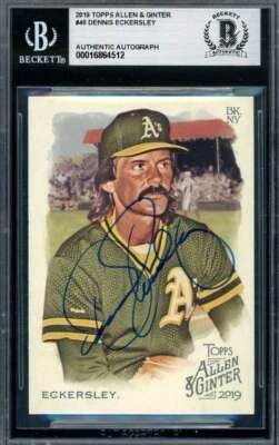 Dennis Eckersley Beckett BAS Signed 2019 Topps Allen & Ginter Autograph - Image 1 of 2