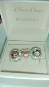 Disney Parks Exclusive Pandora 3 charm Christmas Holiday Mickey Minnie set NIB - Picture 1 of 11