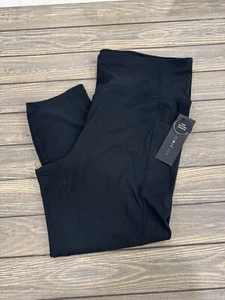 New Yogalicious Lux High Rise Black Capri Leggings With Side Pockets Size 2X - Picture 1 of 4