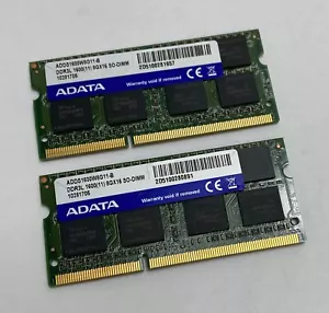 16GB Kit (2 x 8GB) ADATA ADDS1600W8G11-B PC3L-12800S Laptop SODIMM Memory - Picture 1 of 3