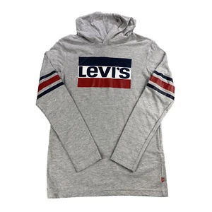 Levi’s Boys Gray Logo T-Shirt Size Small Lrg Long Sleeve Casual Tee Youth Kids - Picture 1 of 6