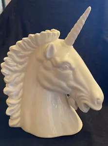 "Modellino testa in porcellana unicorno anni '80 Giappone Quon Quon 7,5"" - Foto 1 di 16
