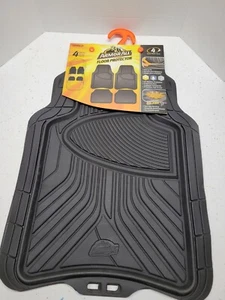 ARMORAL FLOOR PROTECTOR BLACK, 4 TRIM TO FIT FRONT AND REAR FLOOR MATS. - Picture 1 of 7