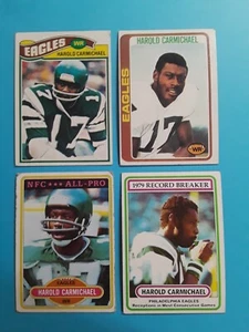 Harold Carmichael Vintage Football Card Lot (4 ct) Philadelphia Eagles 1977-80 - Picture 1 of 6
