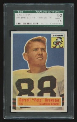 1956 Topps Darrell Pete Brewster Card # 21 SGC 92 8.5 - Image 1 of 2