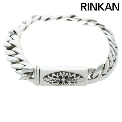 CHROME HEARTS Cromo cuori ID BBY FLRL P d bambino croce floreale pavè diamante argento usatoea