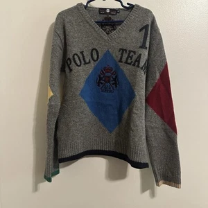 Polo team Metro Company Vintage Wool Sweater 8 Youth 1990s Y2K - Picture 1 of 4