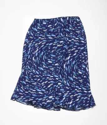 Wardrobe Womens Blue Geometric Flare Midi Skirt Size 16 - Image 1 of 4