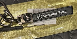 Mercedes Benz Black Leather Keychain - Picture 1 of 2