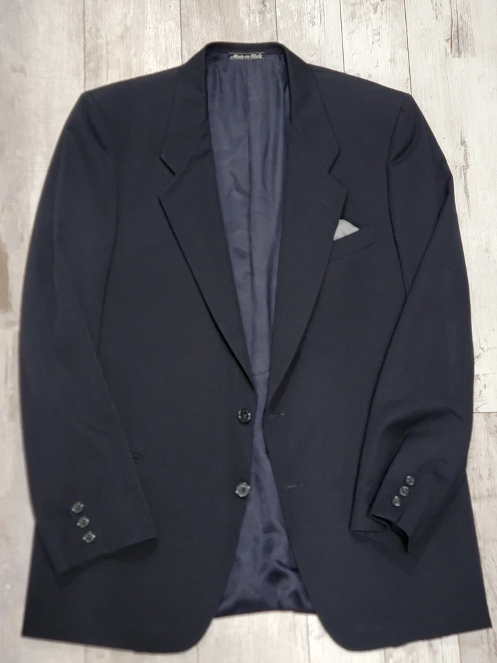 Blazer masculino 42L MANI by Giorgio Armani preto lã virgem 2 casaco esportivo vintage - Imagem 1 de 4