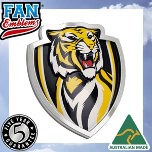 Fan Emblems Richmond Tigers 3D Chrome AFL Supporter Badge - Picture 1 of 5