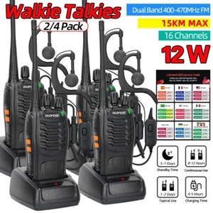 Ensemble de 4 Talkie-Walkies Longue Portée 12W - Bande UHF 400-470MHz, Portable, - Zdjęcie 1 z 11