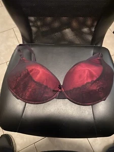Sujetador Acolchado Vassarette Talla 42DD/95 Estilo 75-875 - Mujer’s Rojo y Negro Inalámbrico - Imagen 1 de 7