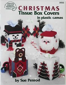 Leisure Arts Christmas Tissue Box Covers Sue Penrod Plastic Canvas Pattern
