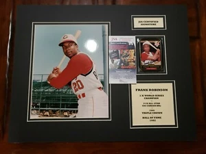🤩HOF🤩FRANK ROBINSON🤩 💥SIGNED CARD IN MATTED💥 🌟14X18 DISPLAY🌟JSA COA🌟⚾️🤑 - Picture 1 of 9