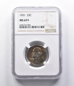 MS67+ 1951 Washington Quarter NGC Beautifully Toned *2655 - Picture 1 of 3
