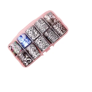 10 Rollen Transferfolie Leopard 2 + Blue Swirl (128-2), Nagelfolie - Bild 1 von 1