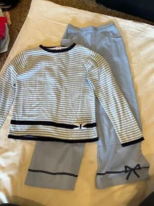 Gymboree size 7 xx large Bon Voyage Paris Kitty blue white set sweater pants GB5 - Picture 1 of 3