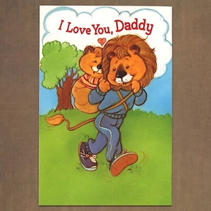 Vintage American Greetings FATHER'S DAY Card FROM KID, Lions I Love You Daddy - Picture 1 of 6