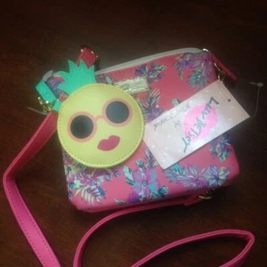 Luv Betsey Johnson Coral Floral Double Section Crossbody Mini Bag NWT - Picture 1 of 3