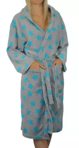 BM-1463) DAMEN MIKROFASER BADEMANTEL SAUNA MORGENMANTEL GRAU NEU GR. M - Bild 1 von 1