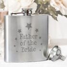 Stainless Steel Wedding Party Hip Flasks - 6oz