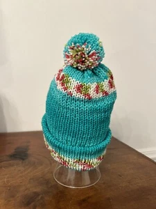 Knitted Beanie Bloom Yarn Aqua - Picture 1 of 4