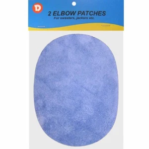 Two Faux-Suede Iron-On Elbow Patches 4.5 x 6 in - Sky Blue - Picture 1 of 2