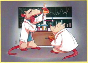 Laboratory Rats conduct experiments Russian Humorous postcard - Foto 1 di 2