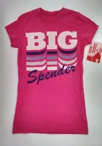 T-shirt retrò Big Spender donna S M gomma da masticare rosa skinny fit nuova con etichetta made in USA - Foto 1 di 3