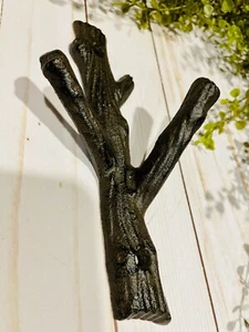 Gusseisen Metall Wandhaken Handtuchhänger Deko Bio Natur Baum Ast - Bild 1 von 12