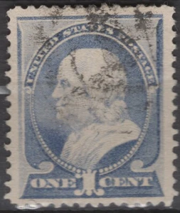 SC# 212 - 1887-88 Issue - 1¢ Benjamin Franklin - Ultramarine - Used -1888 Cancel - Picture 1 of 1