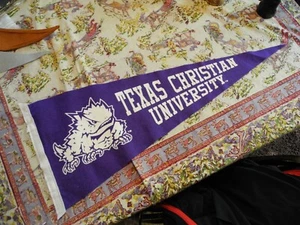 Vintage Retro TCU Texas Christian University Banner/Wimpel selten - Bild 1 von 10