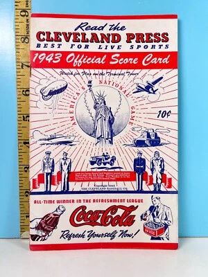 🔥 5 Sep 1943 Cleveland Indians Baseball Program v White Sox Scored HIGH GRADE🔥 - Image 1 of 4