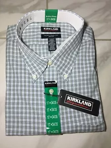Kirkland Signature Men's 17 x 34/35 check Dress Shirt, Button down, Long Sleeves - Picture 1 of 13