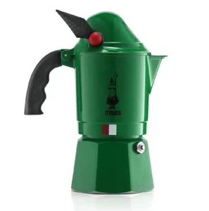 Bialetti Moka Alpina 3 Cup Green Break Stovetop Coffee Espresso Maker Aluminium - Picture 1 of 7