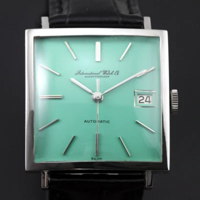 Reloj automático vintage IWC Schaffhausen Cal 8541B para hombre azul turquesa fecha Foto 1 de 4