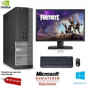 FAST GAMING DELL BUNDLE TOWER PC FULL SET COMPUTER SYSTEM INTEL i3 8GB 1TB GT710 - Picture 1 of 6