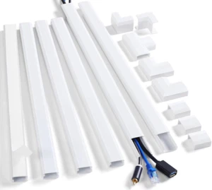 94.5In Cord Cover Wall Kit, Cord Hider Wire Covers for Cords Wall Mounted TV, Pa - Picture 1 of 6