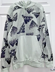 MENS ADIDAS LIGHT GREEN WITH ALL OVER PRINT SWEATSHIRT SIZE XL EUC - Picture 1 of 7