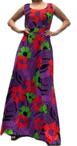 Cirette California Psychedelic Maxikleid Vintage + Jacke Blume lila lang - Bild 1 von 21